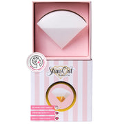 StansOut front view showing sponge shape and compact packaging for easy storage