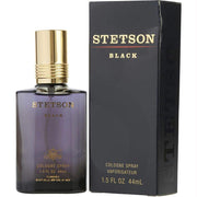 Stetson Black front bottle view showing label and portable 1.5 fl oz size for confident daily use