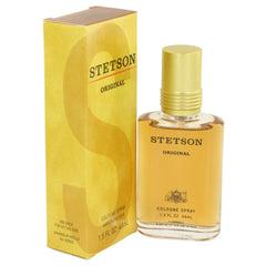 Stetson Original front bottle showing compact 2.25 fl oz design and classic label benefit: travel-ready
