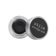stila Smudge Pot front jar view showing packaging and bold black shade benefit