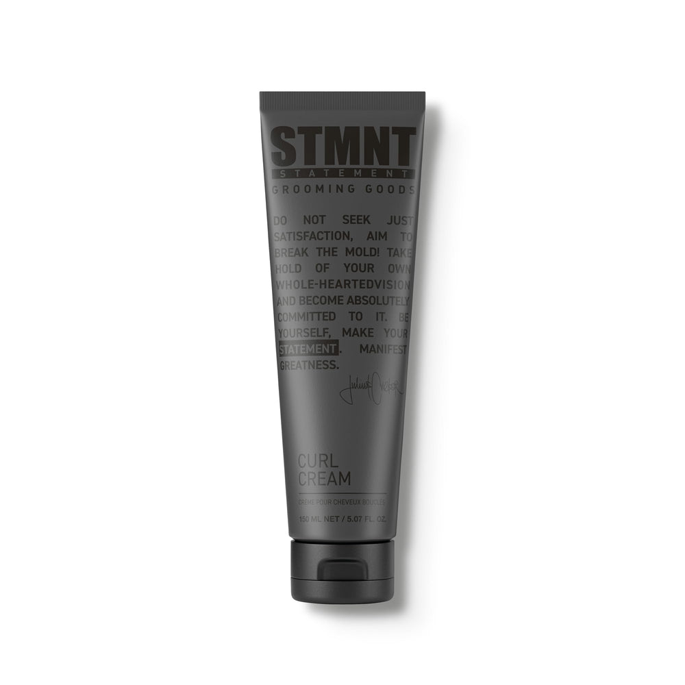 STMNT curl cream front packaging showing product and benefit of definition