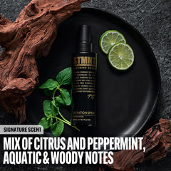 STMNT product in use while blow-drying adds volume and thickness
