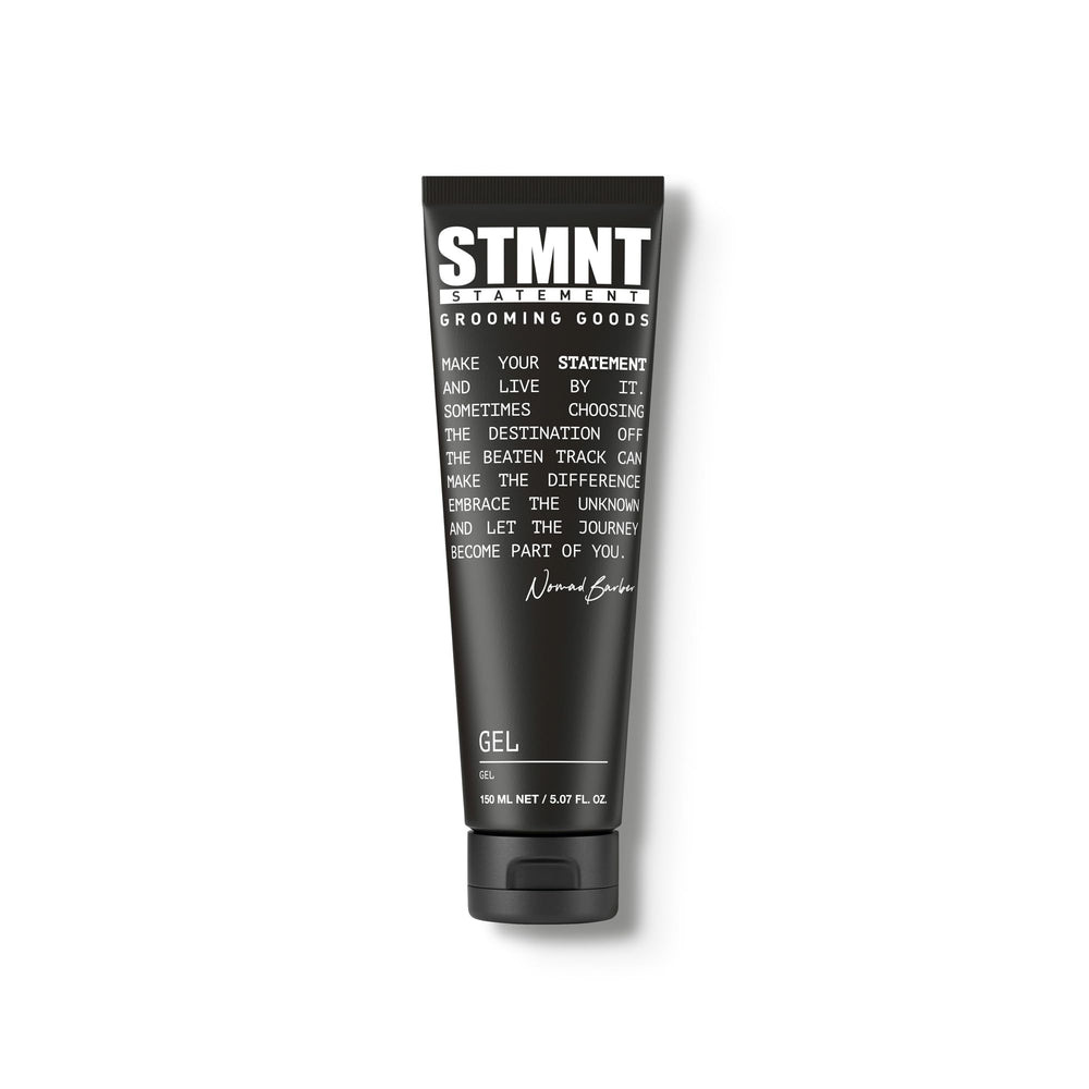STMNT gel front packaging showing product label and size benefit