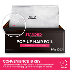 Stock Your Home foil in use with stylist wrapping hair for efficient application