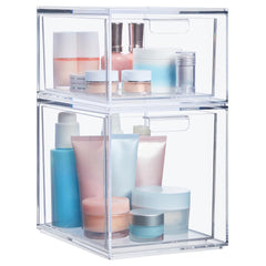 STORi Audrey front view showing clear two-piece drawers for easy visibility