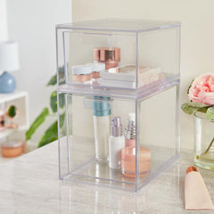 STORi Audrey top view with open drawer showing smooth glide and access