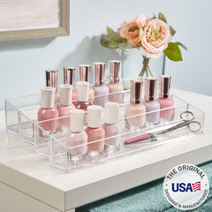 STORi close-up of top tier with bottles showing clear visibility for quick color picks