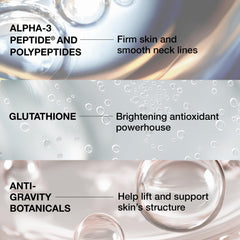 StriVectin lotion texture on hand highlighting lightweight, non-greasy finish