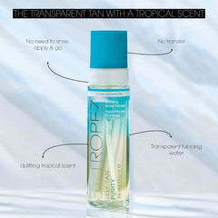 St.Tropez mousse texture close-up illustrating clear, lightweight formula for quick drying