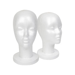 STUDIO LIMITED front view of two mannequin heads showing clean white finish and balance