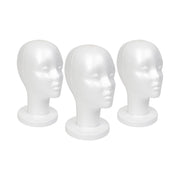 STUDIO LIMITED front view of three white mannequin heads for consistent display