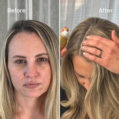 Style Edit application along hair part demonstrating precise gray coverage