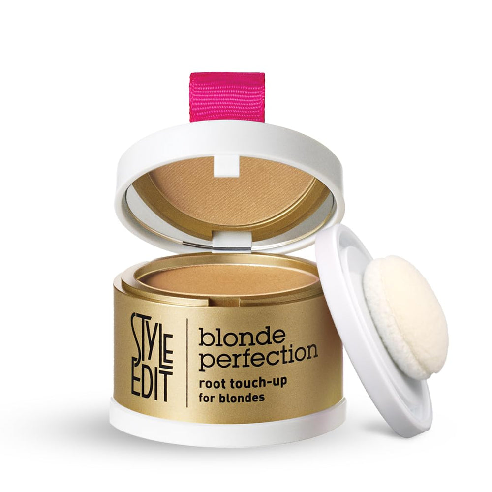 Style Edit compact front view showing dark blonde shade and travel benefit