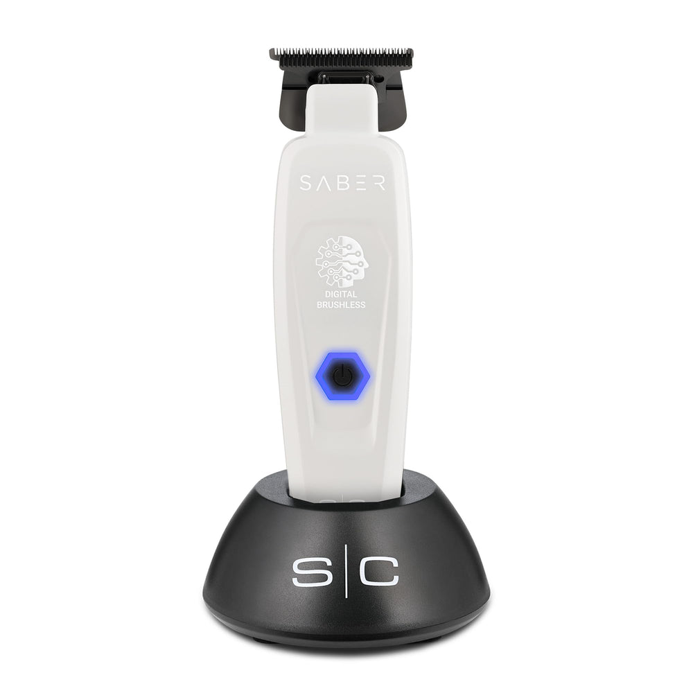 STYLECRAFT Saber white front view showing ergonomic shape and controls for comfortable use