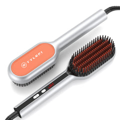 StyleFi front view showing orange heated brush and ergonomic handle for comfortable styling