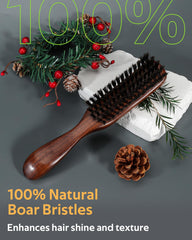 STYLEMATE close-up of natural boar bristles revealing firm texture and shine benefit