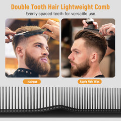 STYLEMATE pair of wide-tooth combs demonstrating detangling and volumizing utility