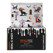 STYLETEK front packaging showing Halloween design and 400-sheet capacity benefits easy storage