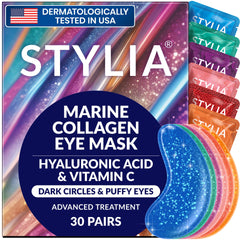 Stylia front jar and patches showing product and easy refresh benefit
