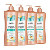 Suave front packaging 28oz bottle showing brand and shine benefits