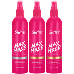 Suave three-bottle front packaging showing bundle and benefits