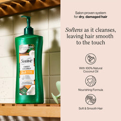Suave label closeup highlighting ingredients and benefits for ingredient-conscious shoppers