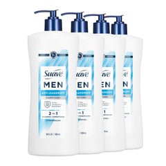suave+ front pump bottle showing label and 28 oz convenience benefit