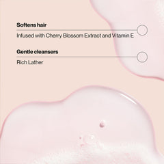 Suave+ shampoo pour texture close-up demonstrating creamy lather and gentle formula