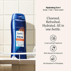 suave+ back label with ingredients and usage directions benefits
