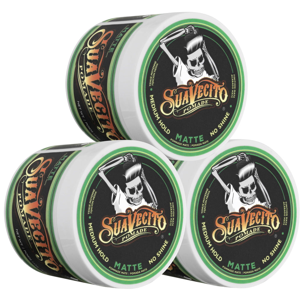 Suavecito Matte front packaging showing brand and matte claim for confident styling