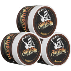 Suavecito Pomade front packaging showing brand and medium hold benefit