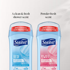 suave+ open cap and top label showing product details for easy identification