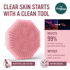 Sud Scrub close-up of silicone bristles highlighting gentle exfoliation benefit