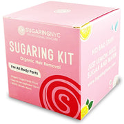 Sugaring NYC front packaging showing kit benefits and organic labeling