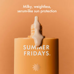 Summer Fridays tube with open cap dispensing drop highlighting precise application benefit