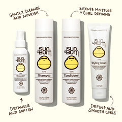 Sun Bum label close-up listing Kukui Nut and Monoi Coconut Oil benefits