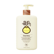 Sun Bum front packaging showing SPF 50 and vitamin E benefits