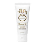 Sun Bum front packaging showing travel-size SPF 50 bottle and clear labeling benefit