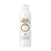 Sun Bum mineral spray front packaging showing SPF 50 protection and portability