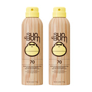 Sun Bum front packaging showing SPF 70 and two-pack protection benefit