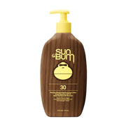 Sun Bum front bottle showing SPF 30 and large 16 oz size for long-lasting protection