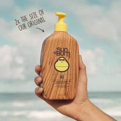 Sun Bum lotion texture closeup illustrating smooth moisturizing finish for comfort