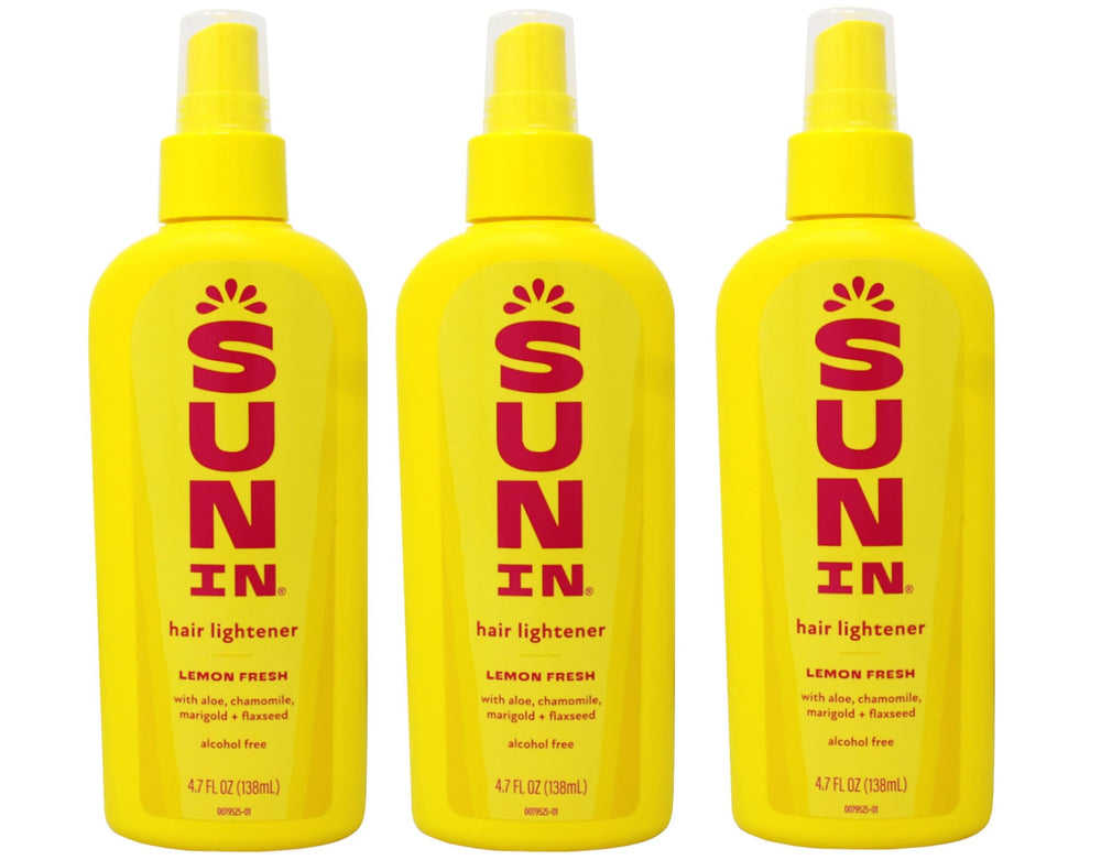 Sun In front packaging showing lemon fresh spray and easy application benefit