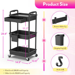 SUNALLY closeup of slide-out drawer keeping small cosmetics easy to find