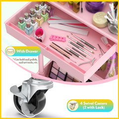 SUNALLY top tier with brush cup and hooks showing accessory storage benefit: holds brushes and ties