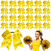 Suncalla gold bow front view showing bold color and event visibility