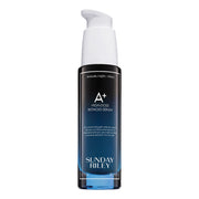 Sunday Riley A+ front packaging showing bottle and label, highlighting potency