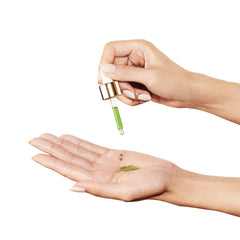 Sunday Riley U.F.O. applied on hand showing small dosage and even spread for blemish treatment