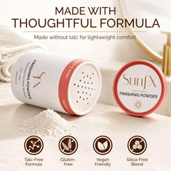 SunFX application with fan brush demonstrating quick de-tackifying benefit