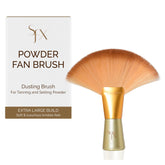 SunFX front view of gold fan brush showing full head and finish